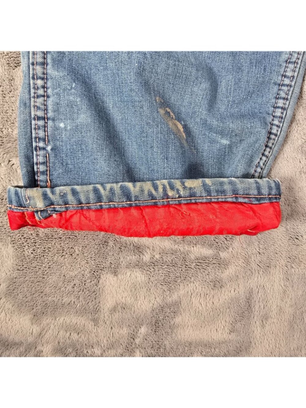 Thrashed Vintage 1970s Scovill Zipper Lined European Carpenter Jeans (36x32) - Picture 6 of 13
